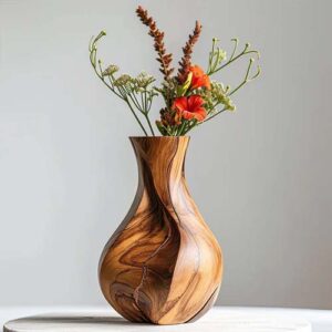 Wooden Flower Vase